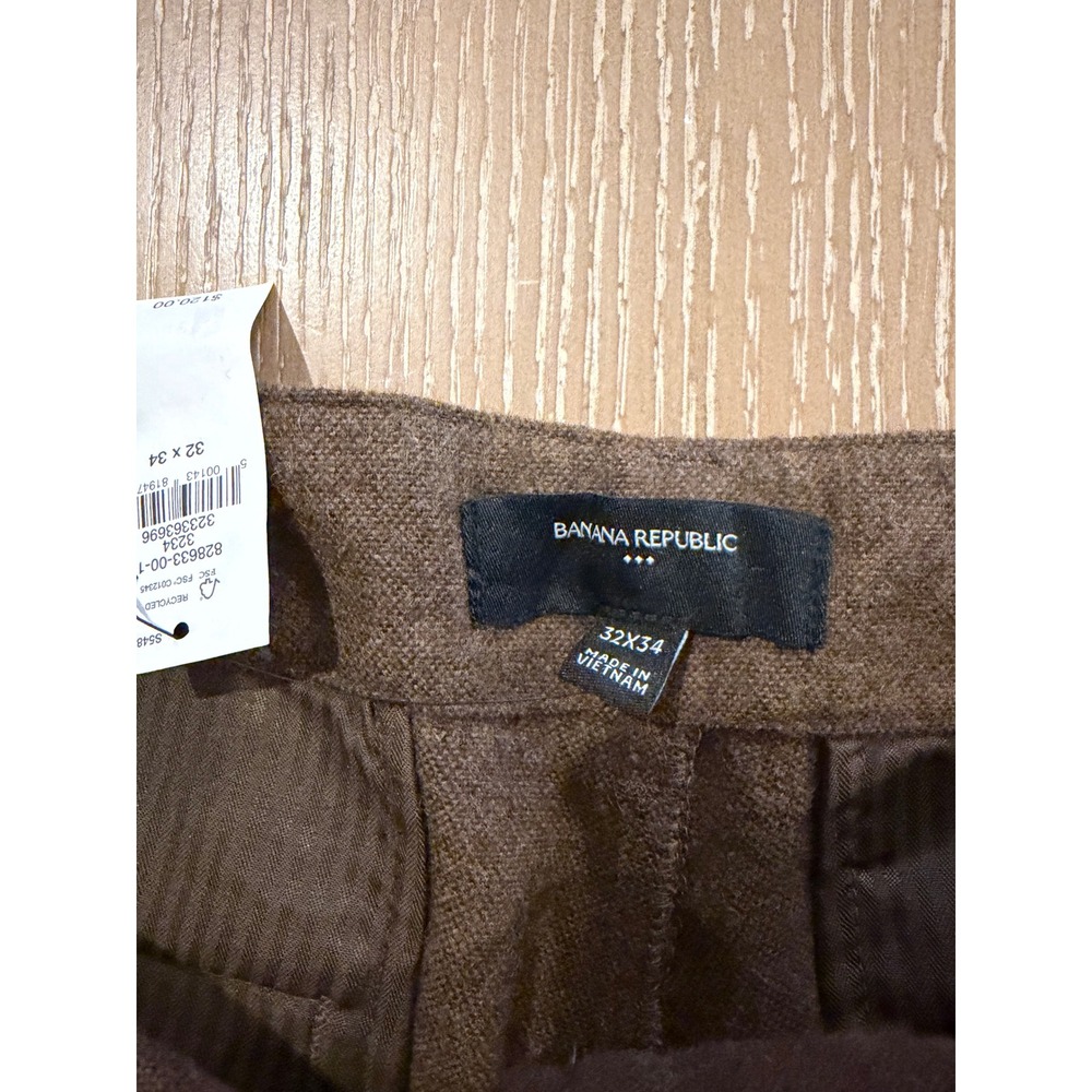 Banana Republic Mens Brown Wool Blend Slim Fit Pants Trousers 32x34 NEW 828633 - Picture 5 of 9